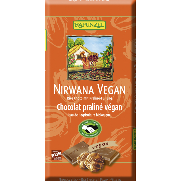 Rapunzel Nirwana Vegan Schokolade mit Praliné-Füllung, Bio 100g