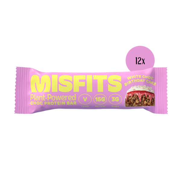 Misfits 12x Birthday Cake Protein Bar 45g