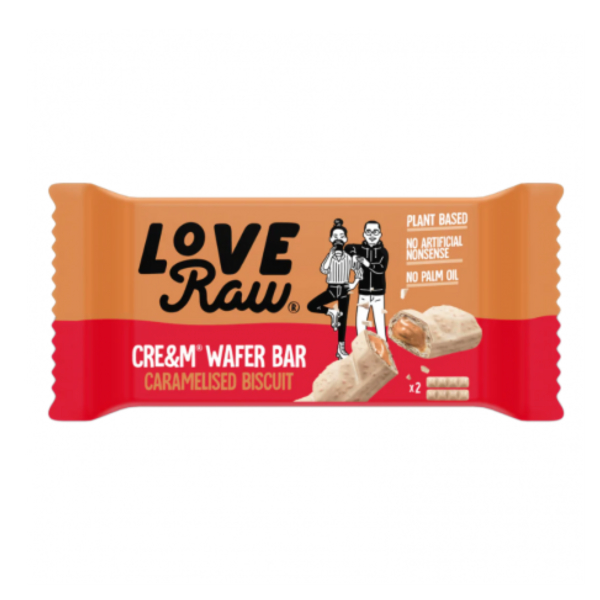 Love Raw Cream Filled Wafer Caramelised Biscuit 45g