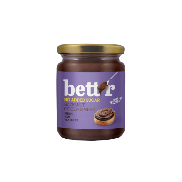 Bettr Bio Haselnuss-Kakao Aufstrich ohne Zuckerzusatz 250g